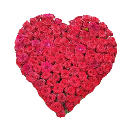 Coeur de roses rouges 