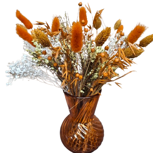 Bouquet orangé  en fleurs séchées